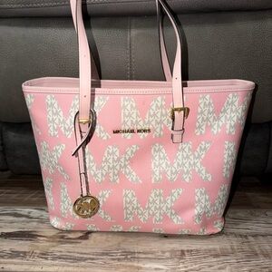 Michael Kors Light Pink MK Logo Tote